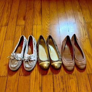 Coach casual shoes, gold, pinkish beige, tan, all size 8.